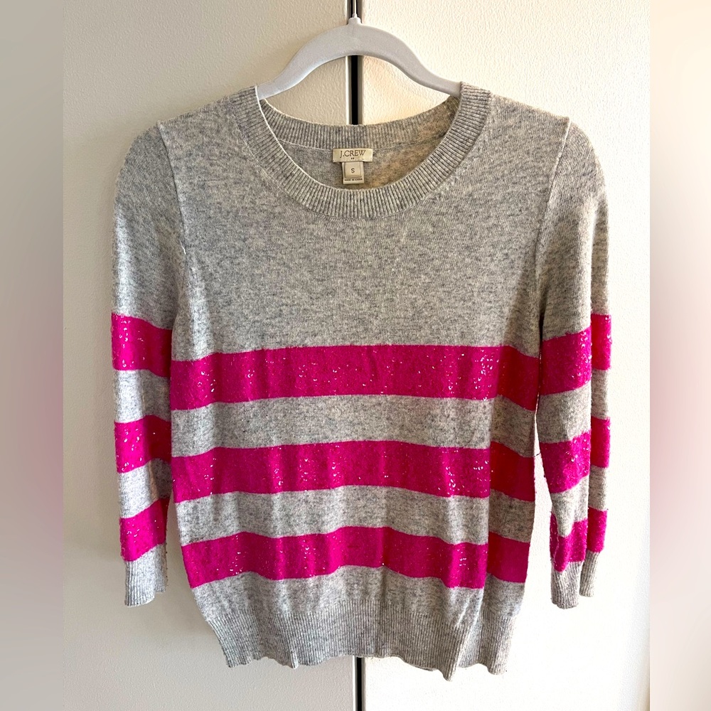 JCrew Lightweight Sequin Striped Sweater